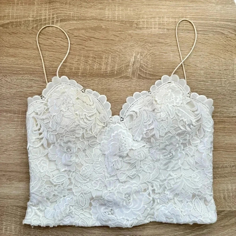 NWT Catherine Deane Havanna Lace Corset Top Bridal Wedding Ivory 4